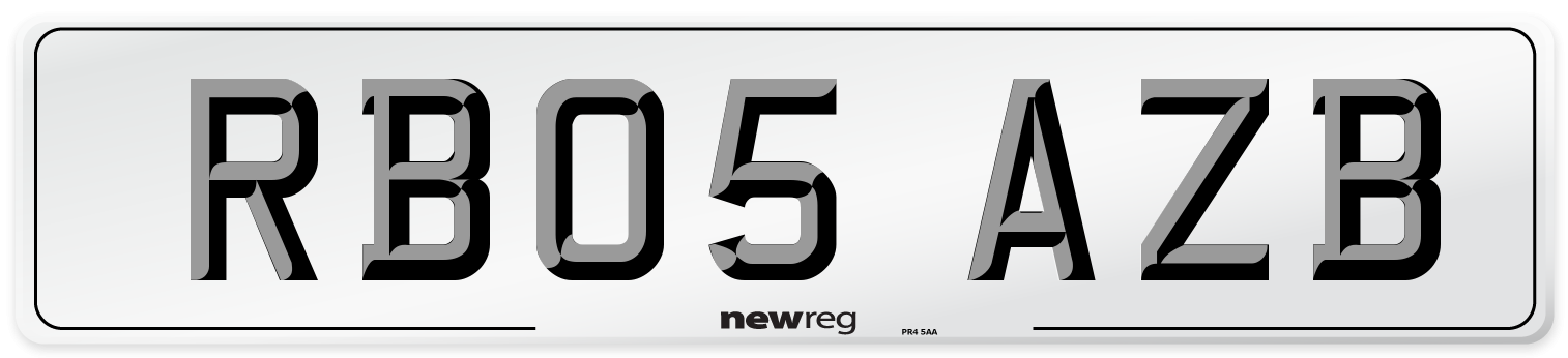 RB05 AZB Number Plate from New Reg